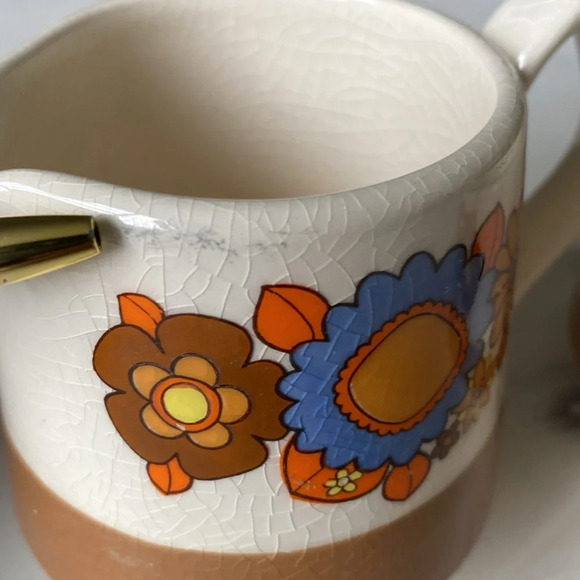 SADLER Made in Saffordshire ENGLAND MCM Vintage Milk & Sugar Set - Picture 10 of 12